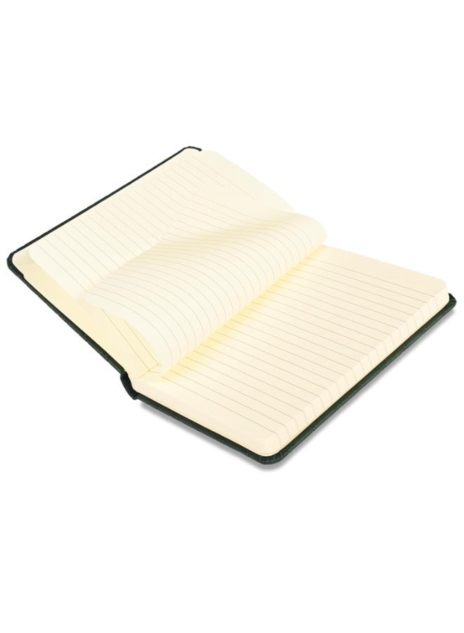 FIS® Executive Notebook, Italian PU Materials, A6 Size(105x148mm,) Round Corners, 96 Sheets, Single Ruled, 70gsm Italian Ivory Paper with Elastic Band Closure, 1 Piece, Green Color-FSNBEXA6GRD2 - Image 5